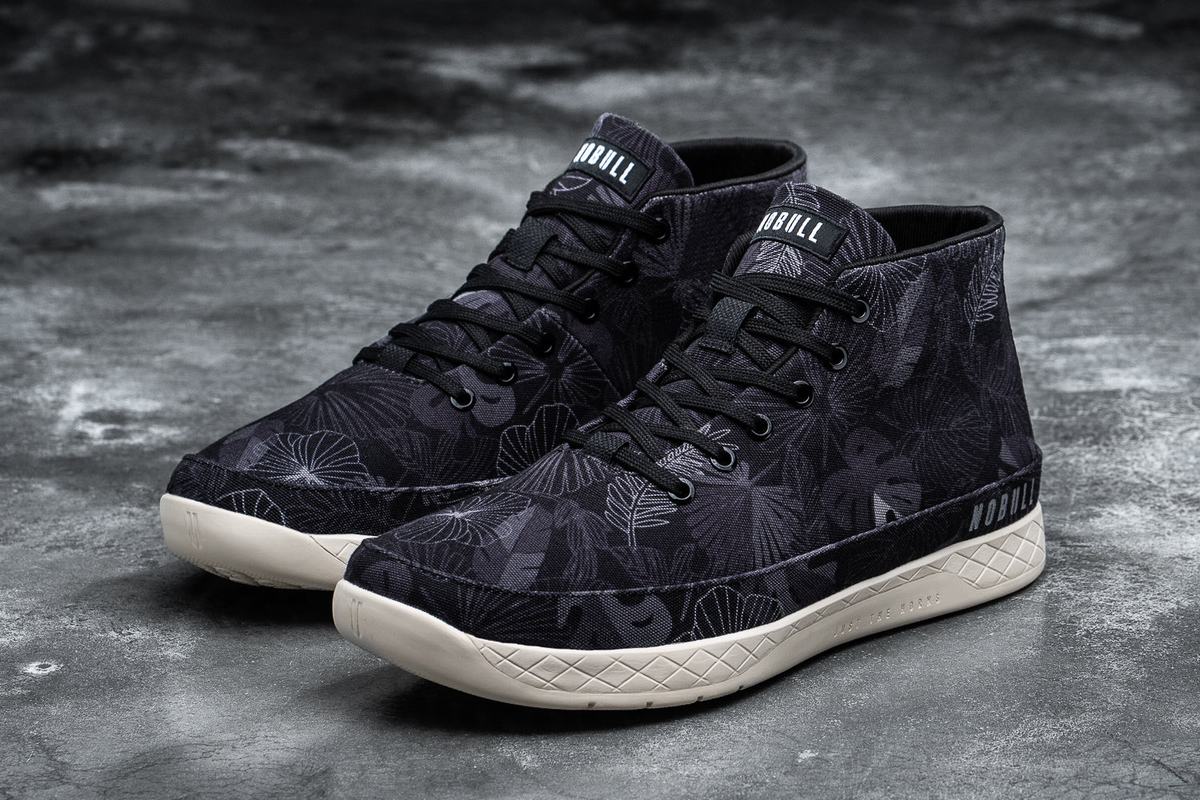 Nobull Canvas Mid Men's Trainers Black | Australia (AE5906)